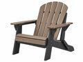 Adirondack-Gartenstuhl 83 x 80 x 98 cm aus Kunststoff Braun Schwarz mit breiten Armlehnen