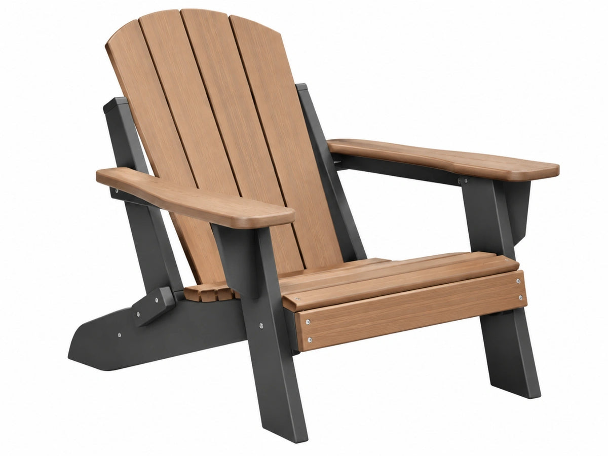 Adirondack Gartenstuhl 83 x 78 x 98 cm aus Holz und Metall Braun Schwarz mit Armlehnen