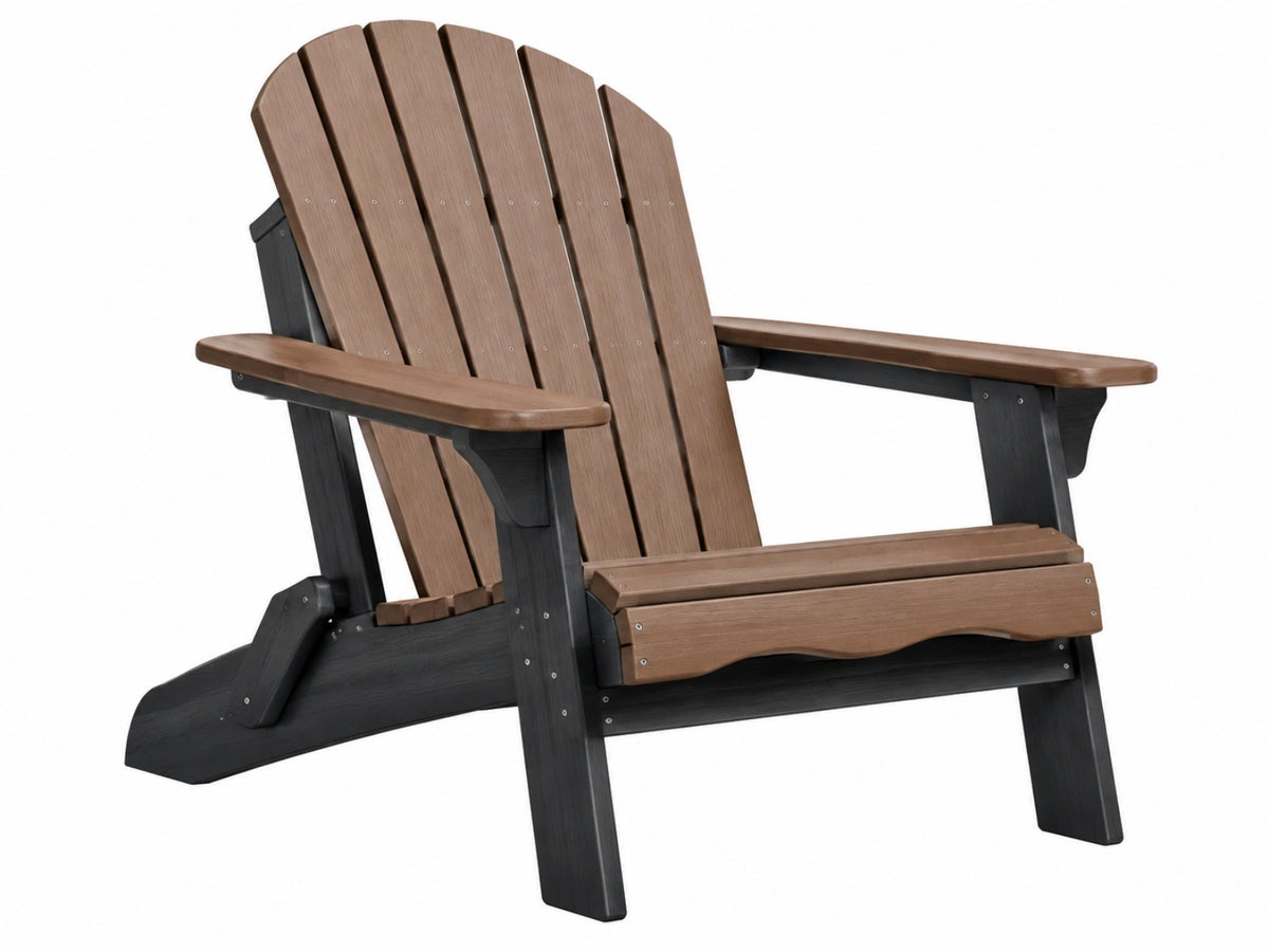 Adirondackstuhl 80 x 90 x 95 cm Kunststoff Braun Schwarz Gartenstuhl mit Armlehnen
