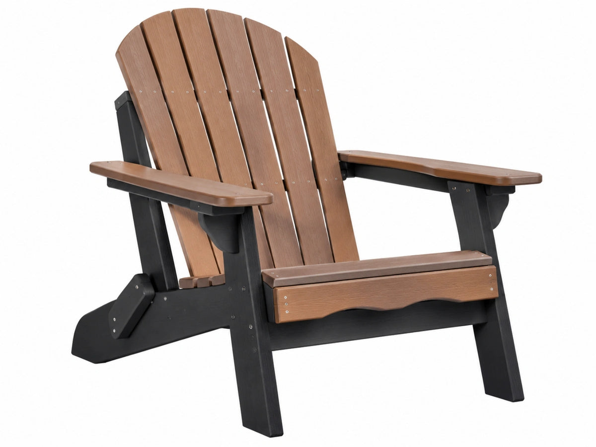 Adirondack Gartenstuhl 83 x 78 x 97 cm Kunststoff Braun Schwarz mit hoher Rückenlehne