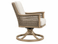 Drehsessel 76 x 80 x 95 cm aus Holz und Geflecht in Naturbeige mit Drehfunktion