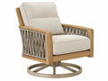 Garten-Drehsessel 85 x 90 x 92 cm Holz Beige mit Seilgeflecht und Drehgestell