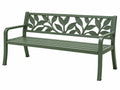 Gartenbank 122 x 60 x 88 cm aus Metall Grün mit Blattmuster