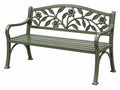 Gartenbank 122 x 61 x 90 cm Metall Grün mit Blumenmuster
