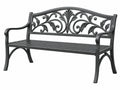 Gartenbank 125 x 60 x 90 cm Metall Schwarz für Außenbereich im klassischen Stil